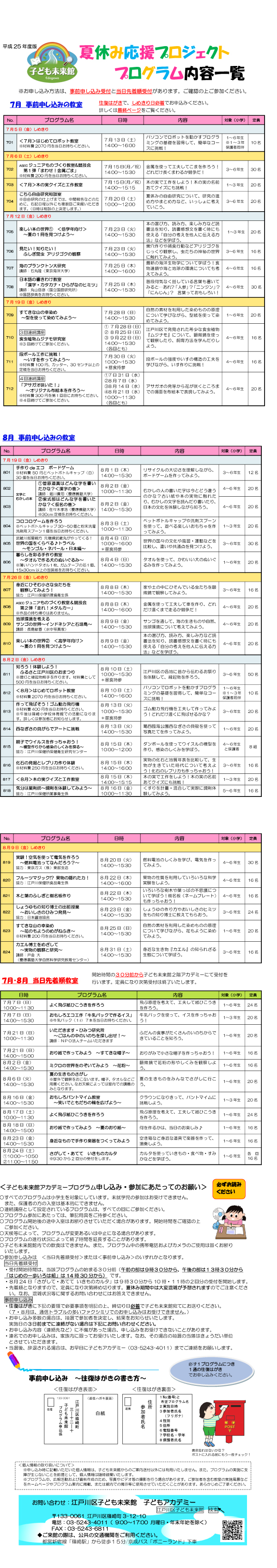 子ども未来館では夏休みも楽...